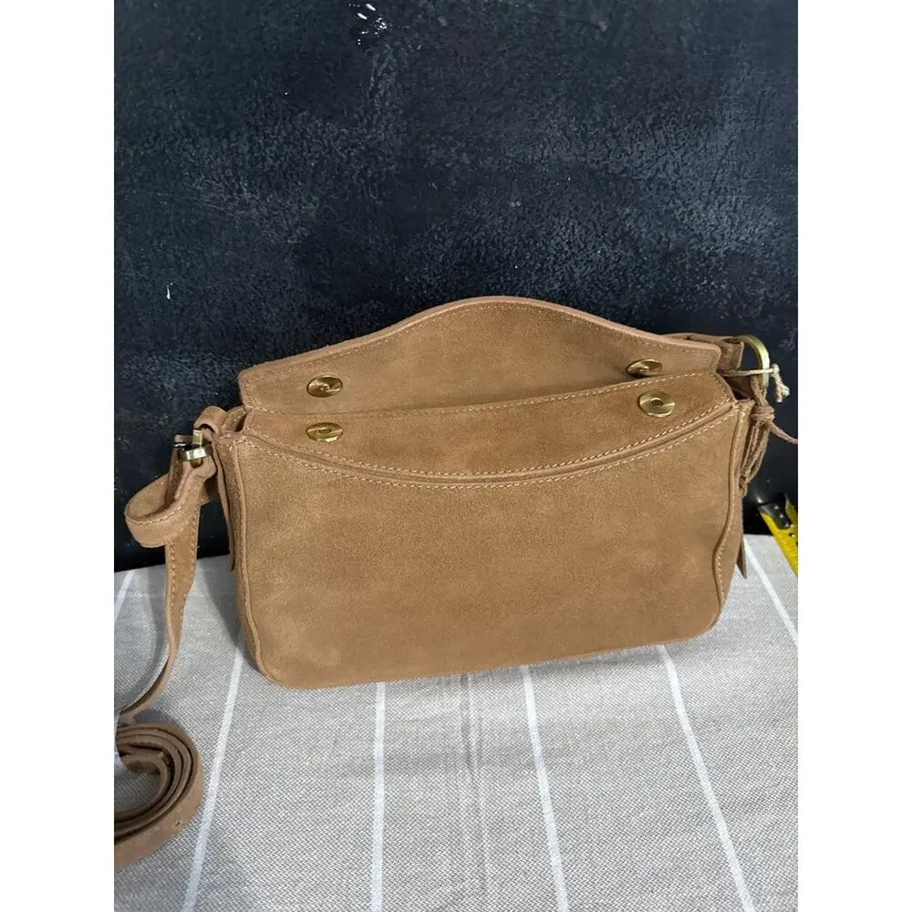 Vintage Style Genuine Suede Leather Shoulder Bag - Picture 8 of 8